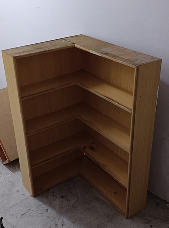Al Malaz, Furniture, URGENT SALE - Used Furniture (Wooden Wardrobe, Office Table, L - Corner Shelf)