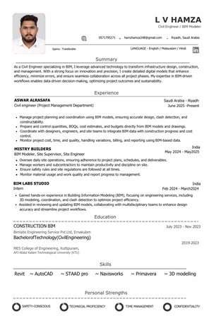 Al Malaz, Job Seekers, Civil Engineer , BIM Modeler , Quantity Surveyor