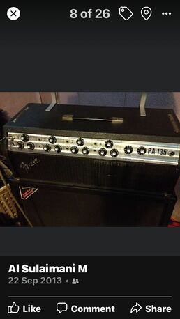 Dammam, Musical Instruments, SAR 2500,  Vintage Fender PA135 Tube Amp Head &ndash; Silverface
