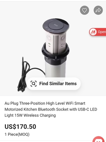 Umm Al Hamam, Electronics, SAR 100,  Au Plug Three-Position High Level WiFi Smart Motorized Kitchen Bluetooth Socket With USB-C