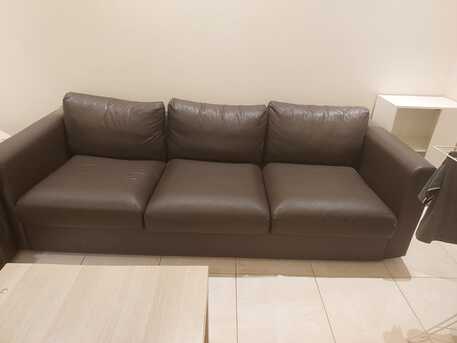 Azizia, Household Items, SAR 300,  Leather Sofa 3 Seater IKEA- Table Drawer & Cupboard