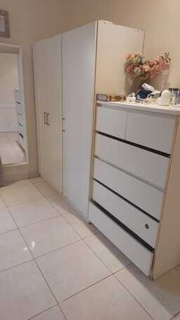 Azizia, Household Items, SAR 300,  Leather Sofa 3 Seater IKEA- Table Drawer & Cupboard