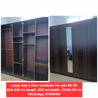 Manama, Furniture, BHD 60,  ✅️ Large Size 5 Door Wardrobe For Sale In Good Condition With Delivery