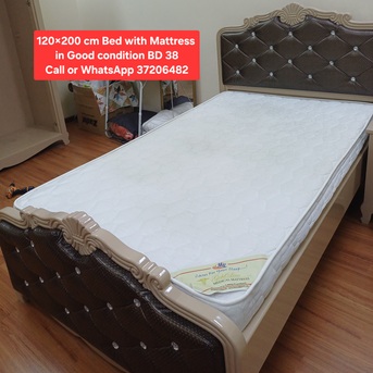 Manama, Furniture, BHD 38,  ✅️ Bed With Mattress 120.200 Cm For Sale In Goood Condition With Delivery