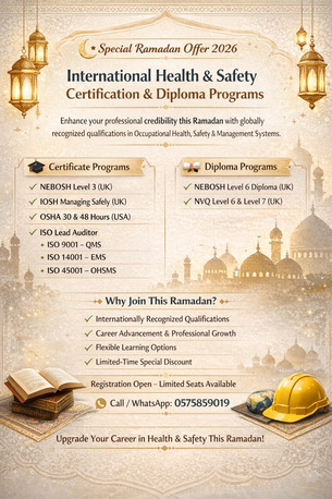 Riyadh, Education, Ramadan Special &ndash; International Health & Safety Certifications 2026