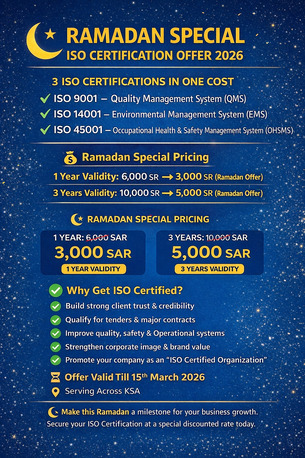 Riyadh, Logistics, Limited-Time Ramadan ISO Certification Deal &ndash; Save 50% Now