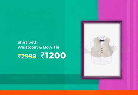Mumbai, Clothing & Accessories, INR 1,  Shirt With Waistcoat & Bow Tie @ Rs 1200 Worth Rs 2999