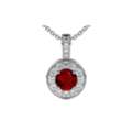 USD 3940,  Buy Elegant Ruby Necklace In 14K White Gold
