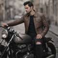 INR 24999,  Classic Black Leather Jacket Styles For Men