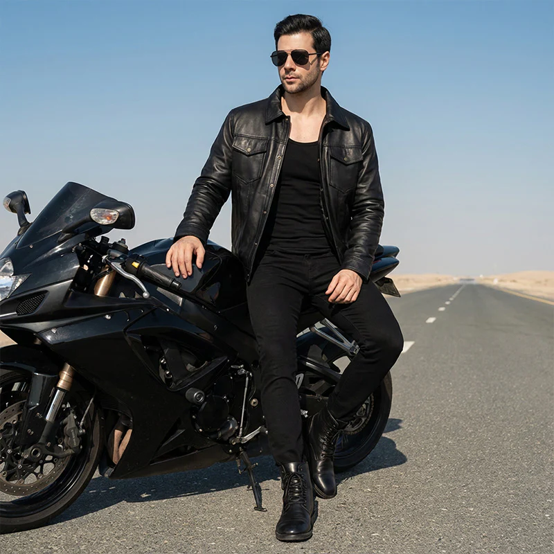New Delhi, Clothing & Accessories, INR 24999,  Classic Black Leather Jacket Styles For Men