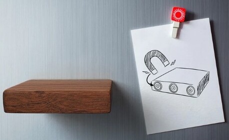 New York, Furniture, Instant Magnetic Shelf Magic Mahogany Floating Style