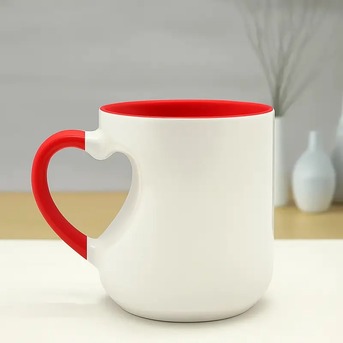 Mumbai, Materials, INR 500,  Personalized Heart Cut Handle Printed Mugs