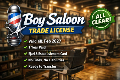 Dubai, Businesses For Sale, Gents Saloon Trade License Available