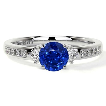 New York, Jewelry, USD 2793,  0.95cttw AAAA White Gold Sapphire Three-Stone Ring