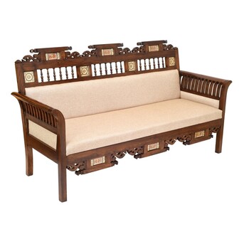 Mumbai, Furniture, INR 97189,  Traditional Teak Wood Sofa Set - Classic Elegance