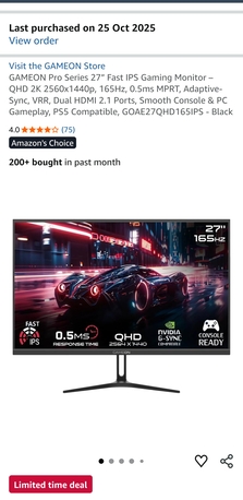 Jubail, Computers, SAR 400,  GAMEON 27 Gaming Monitor