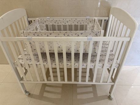 Khobar, Baby & Kid Stuff, SAR 180,  Baby Cot Almost New Double Function Manual Swing + Cot