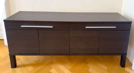 Al Rehab, Furniture, SAR 250,  IKEA Bjursta Sideboard Buffet Console In Brown/Black Fully