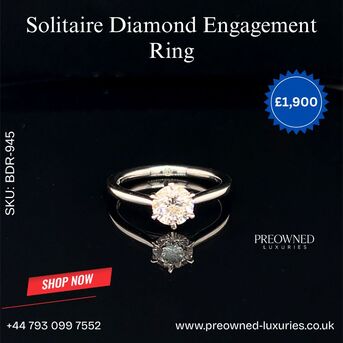 London, Jewelry, GBP 1900,  Buy Exquisite Platinum Solitaire Diamond Ring Online UK