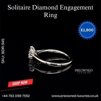 London, Jewelry, GBP 1900,  Buy Exquisite Platinum Solitaire Diamond Ring Online UK