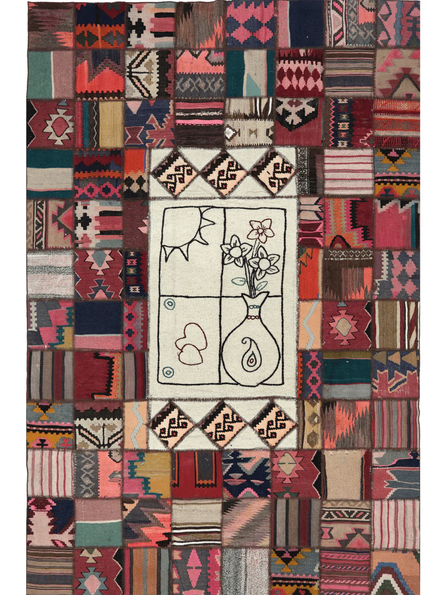 New York, Furniture, USD 270,  6x9 Multicolor Vintage Persian Patchwork Area Rug - 110112