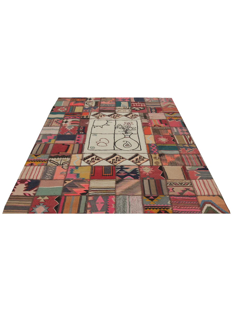 New York, Furniture, USD 270,  6x9 Multicolor Vintage Persian Patchwork Area Rug - 110112