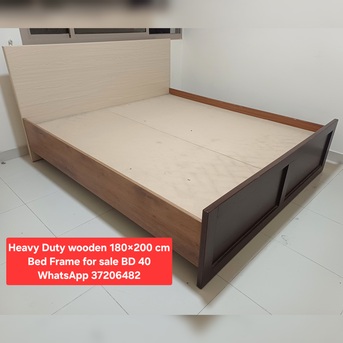 Manama, Furniture, BHD 40,  ✅️ Heavy Duty King Size Wooden Bed Frame For Sale In Good Condition With Delivery