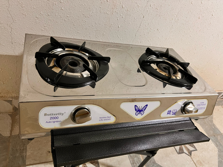 Dhahrat Laban, Furniture, SAR 100,  Butterfly 2000 Stainless Steel LPG Gas Stove &ndash; 2 Burner (Auto Ignition)