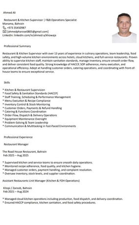 Amwaj Islands, Job Seekers, Restaurant & Store Supervisor | Bahrain | Immediate Availability