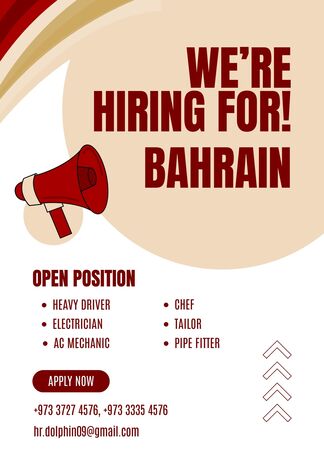Jidhafs, Jobs, HIRING FOR BAHRAIN