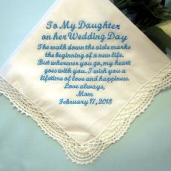 New York, Business, Mother-to-Daughter Wedding Day Handkerchief Keepsake