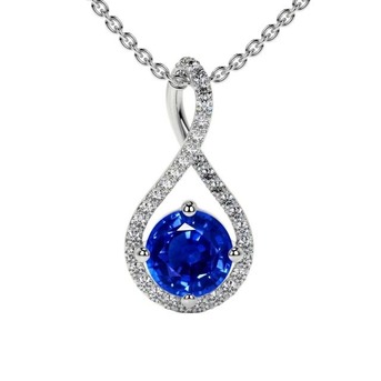 New York, Jewelry, USD 4385,  Classic Sapphire Twist Pendant &ndash; Necklaces For Women At GemsNY