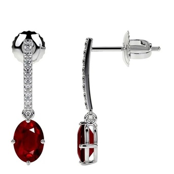 New York, Jewelry, USD 6187,  14k White Gold Ruby Diamond Earrings- Shop Now