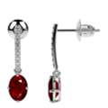 USD 6187,  14k White Gold Ruby Diamond Earrings- Shop Now