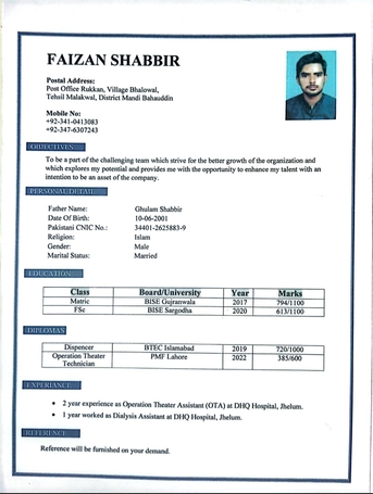 Riyadh, Job Seekers, Operation Theatre Technician, Dispenser In Health Department
