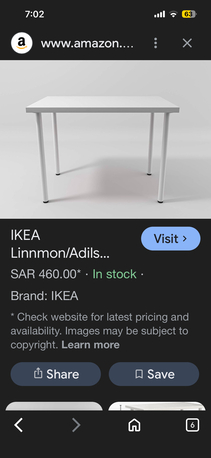 Jubail, Furniture, SAR 200,  IKEA Table Big White Adjsustable