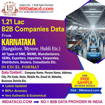 Bangalore, Business, 1.21 Lac Karnataka B2B Companies Data