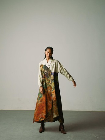 Mumbai, Clothing & Accessories, INR 18000,  Beirut Dress In Mosaic Print &ndash; Cotton Satin A-Line Dress | Cord Studio