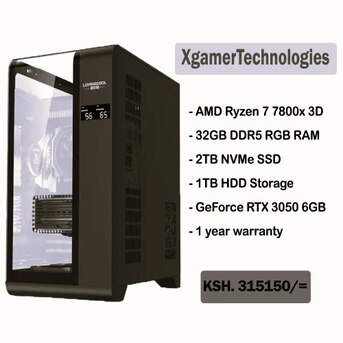Nairobi, Computers, KES 315150,  AMD Ryzen 7 32GB DDR5 RAM Custom Gaming Tower