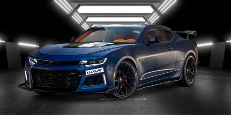 Dubai, Vehicle Lease Transfer, AED 384,  Camaro Matt Blue For Rent In Dubai