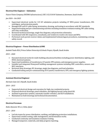 Dammam, Job Seekers, Electrical Engineer