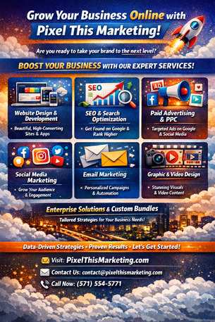Washington DC, Web Design & Development, Grow Your Business Online With Pixel This Marketing!