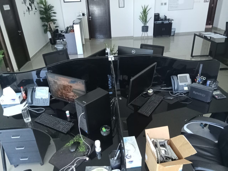 Al Seef, Furniture, BHD 325,  Urgent Sales Of Second Hand Work Station 4 Per And Reception Table