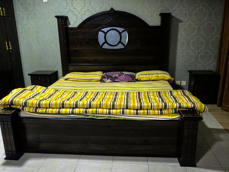 Riyadh, Furniture, SAR 1250,  Full Bedroom Set (king Size Bed, Wardrobe, 2 Side Table, Cupboard, Dressing Table