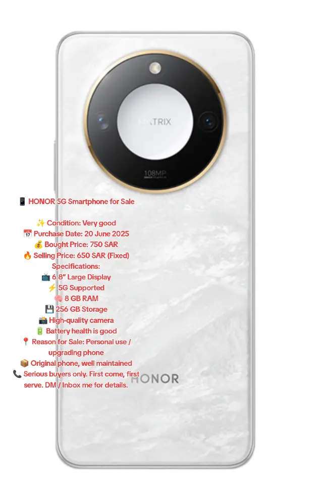 Olaya, Electronics, SAR 6500,  Selling Honor X9c Smartphone