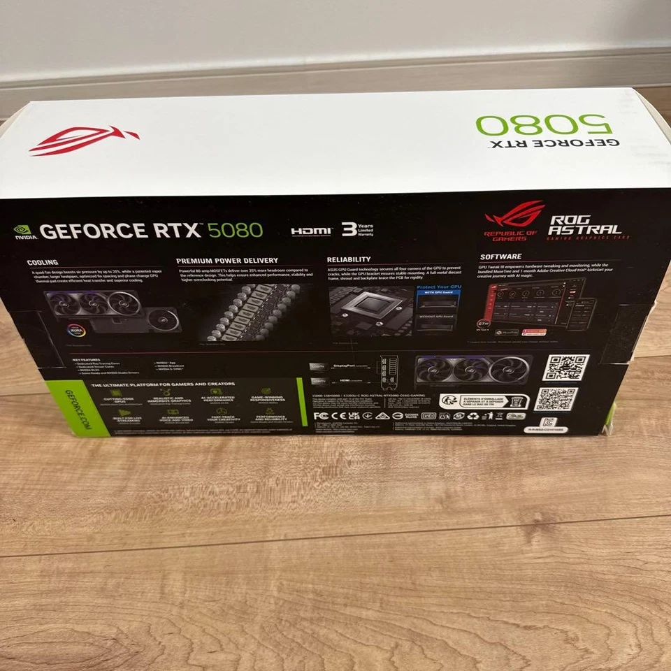 Athens, Software, EUR 1799,  ASUS ROG ASTRAL GeForce RTX 5080 Graphics Card High Performance GPU Unused