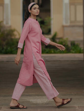 Jaipur, Clothing & Accessories, INR 1152,  Buy Online Pink Cotton Kurta Set For Women