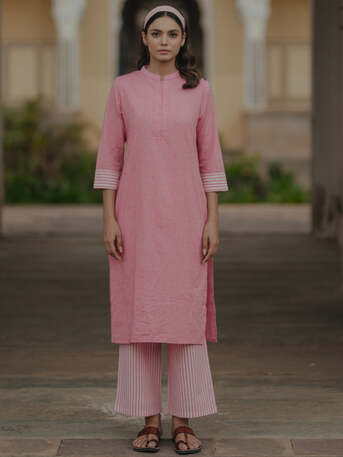Jaipur, Clothing & Accessories, INR 1152,  Buy Online Pink Cotton Kurta Set For Women