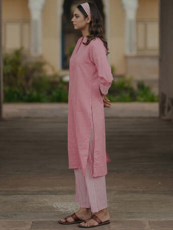 Jaipur, Clothing & Accessories, INR 1152,  Buy Online Pink Cotton Kurta Set For Women
