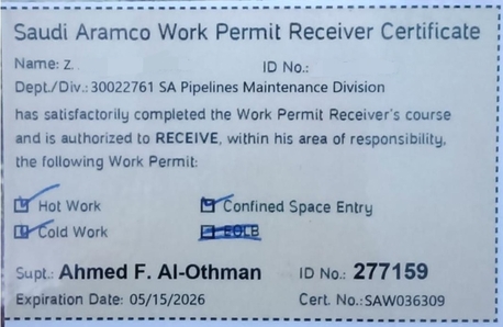 As Saffaniyah, Jobs, WPR (Aramco Approved)
